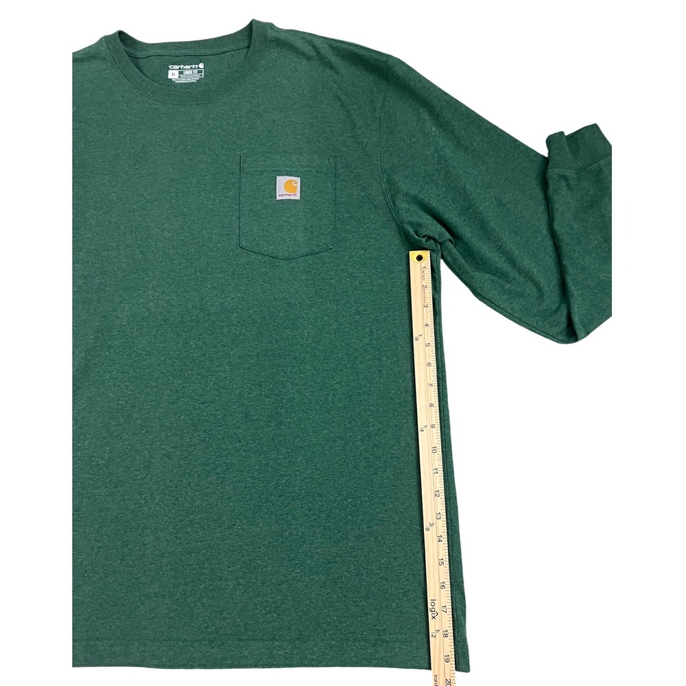 Carhartt Mens XL Loose Fit Long Sleeve Pocket T-Shirt Green K126 Crewneck - Picture 6 of 8
